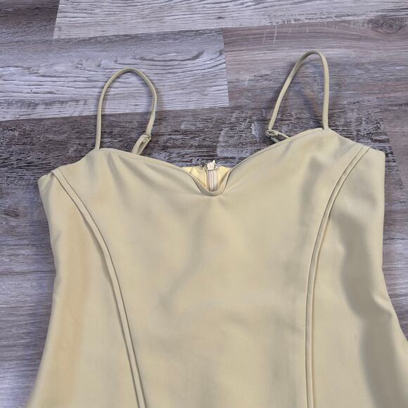 NWT Princess Polly Yellow Mini Dress Spaghetti Strap Corset Seam Clubwear Sz 4 - Picture 2 of 11